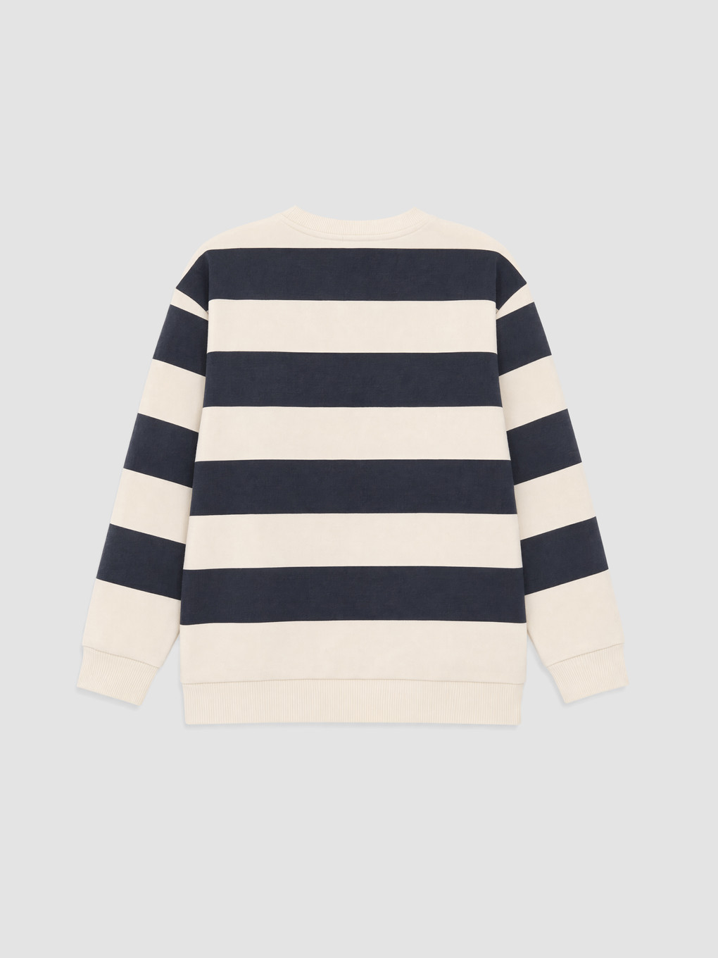 Ekru Çizgili Erkek Çocuk Sweatshirt-1