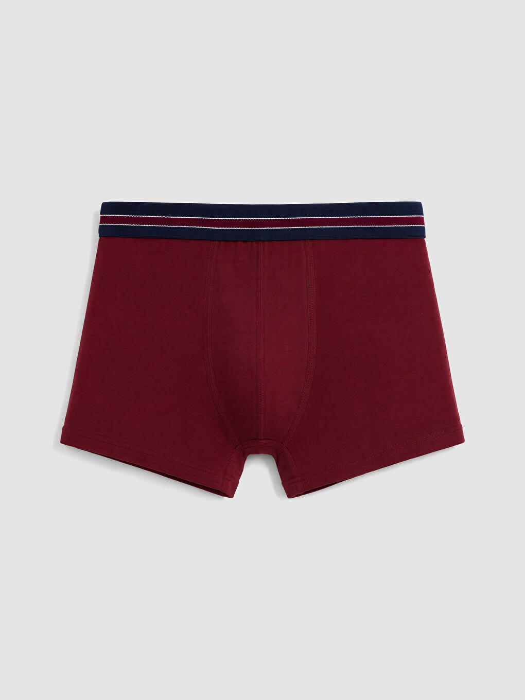 Bordo Pamuklu Esnek Erkek Boxer 3'lü-4