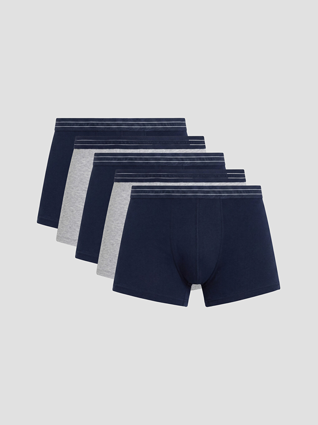 Lacivert Pamuklu Esnek Erkek 5'li Boxer