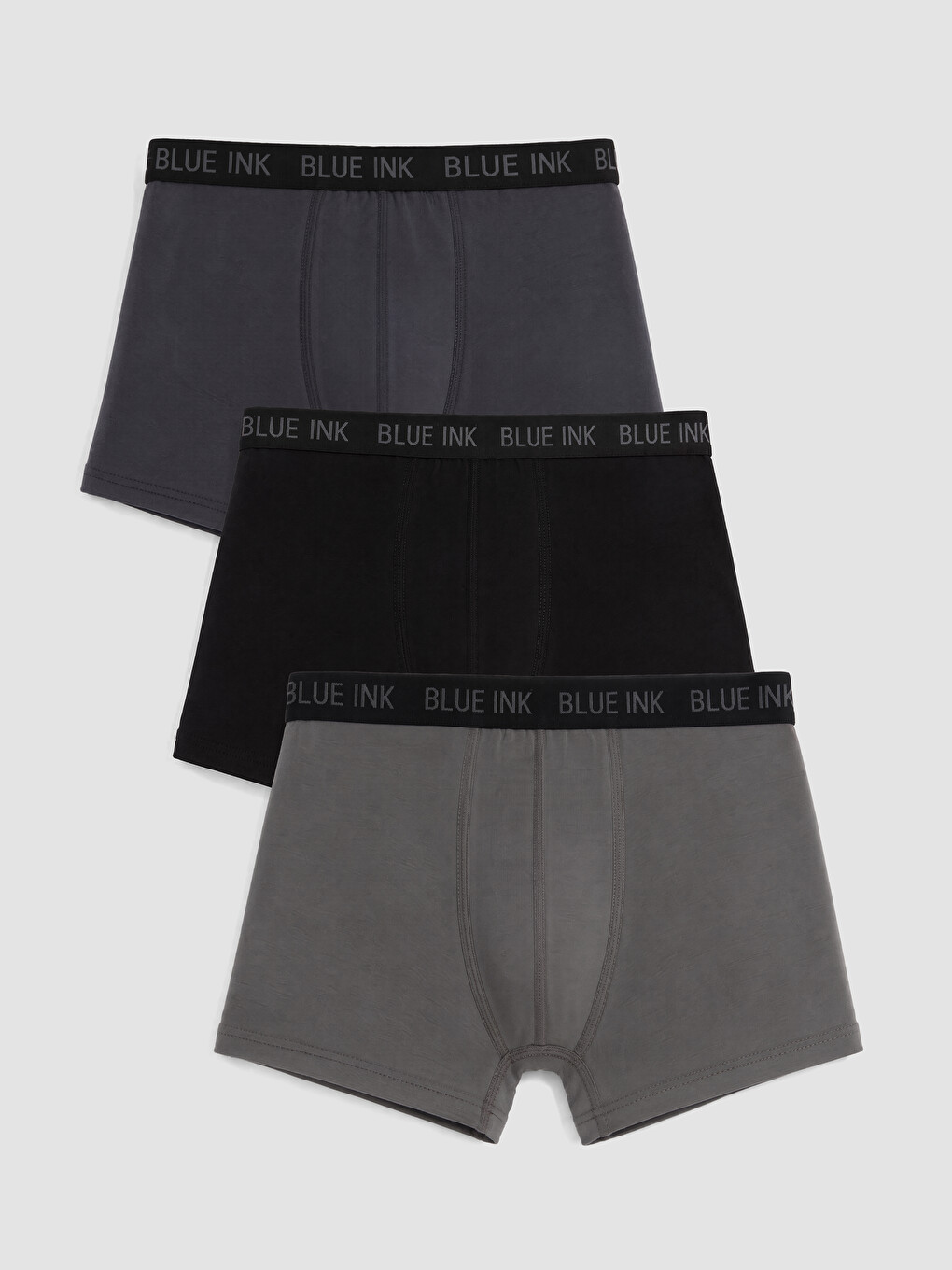 Gri Regular Fit Pamuklu Erkek Boxer 3'lü