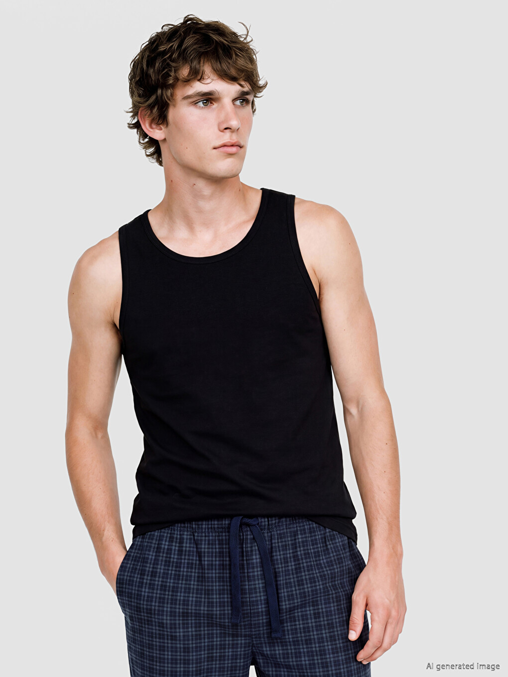 U Neck Jersey Men's Vest 3-packs-1