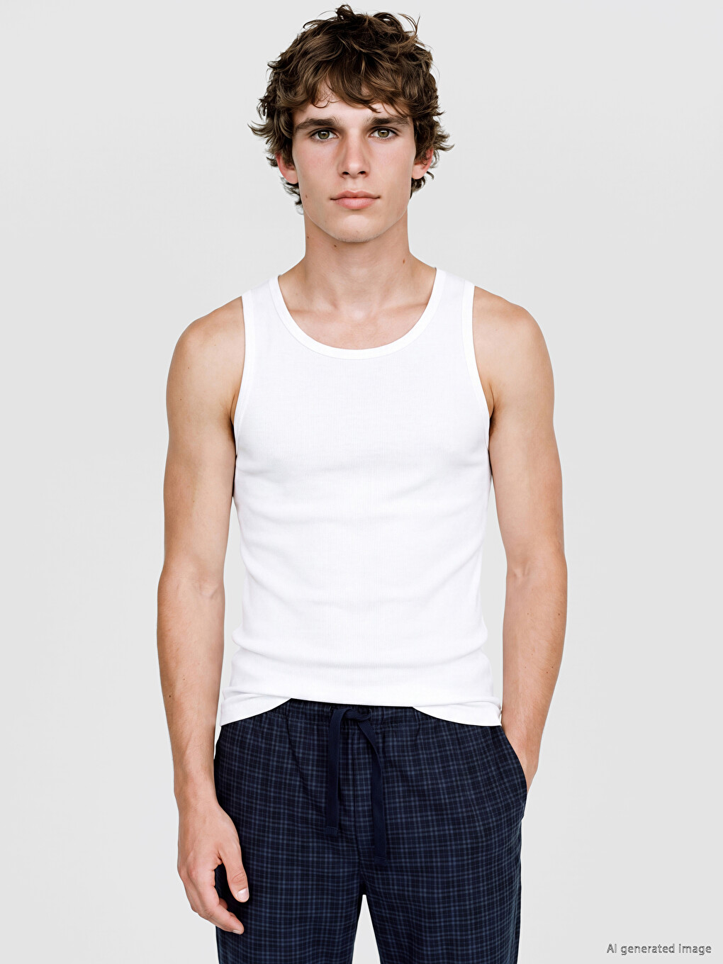 U Neck Jersey Men's Vest 3-packs-2
