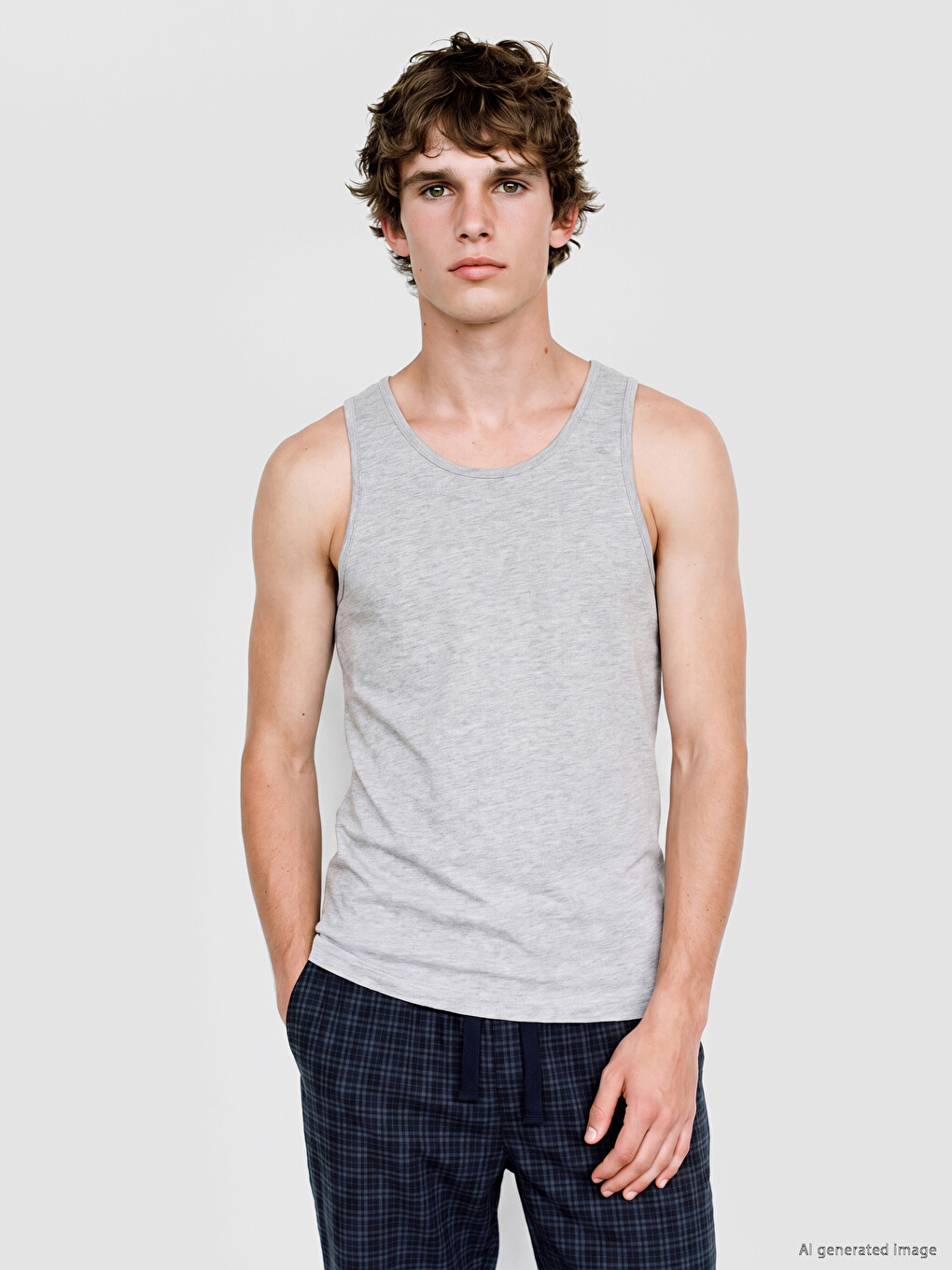 U Neck Jersey Men's Vest 3-packs-3