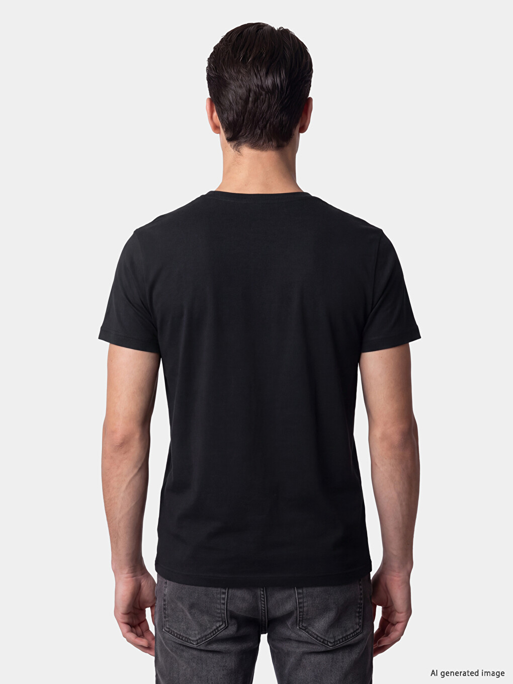V Neck Short Sleeve Men's T-shirt-2