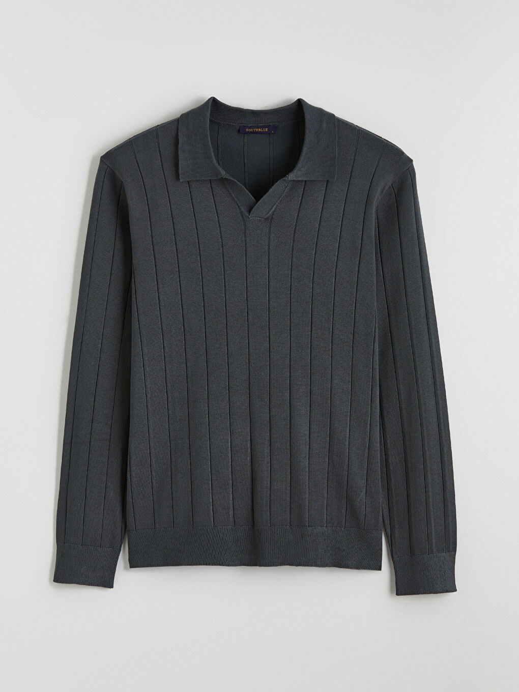 Striped Polo-Neck Knit Sweater-4