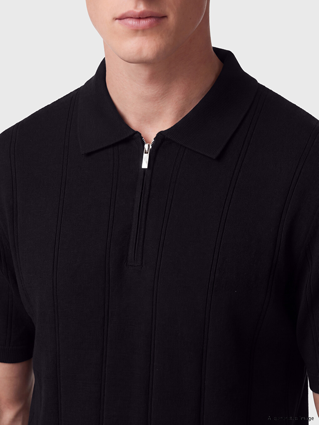 Men's Polo Collar Knitted T-shirt-2