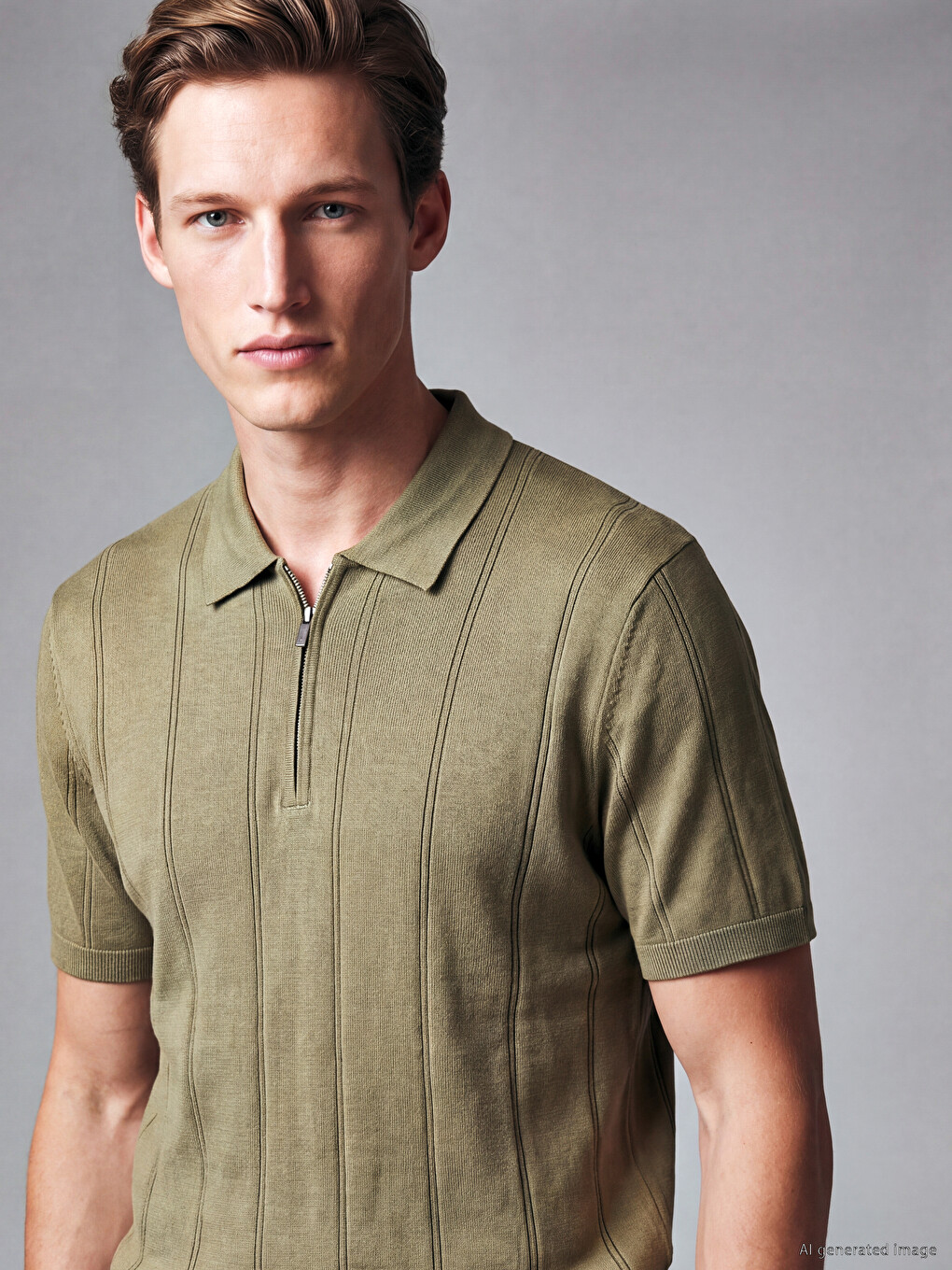 T-shirt Tricoté À Col Polo Pour Homme