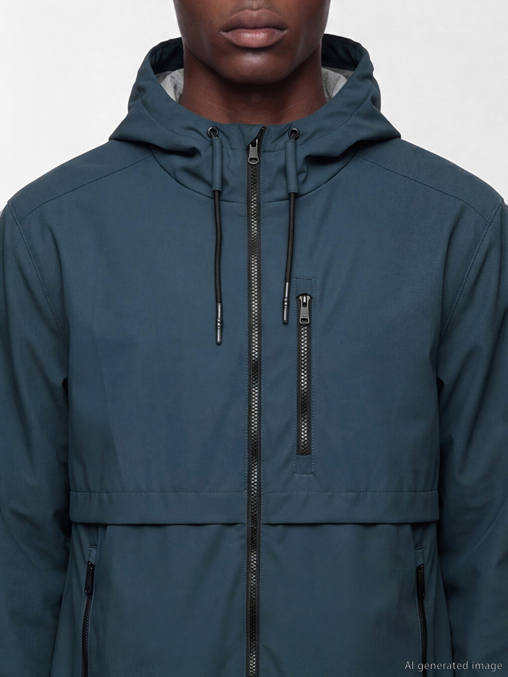 Man Navy Raincoat-2
