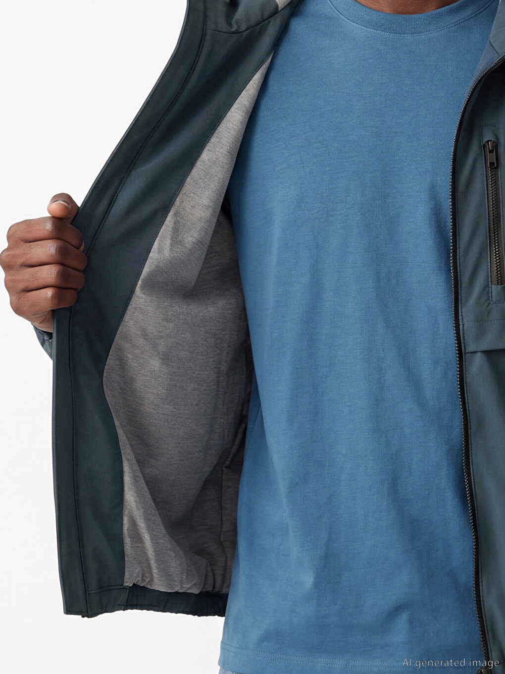 Man Navy Raincoat-3