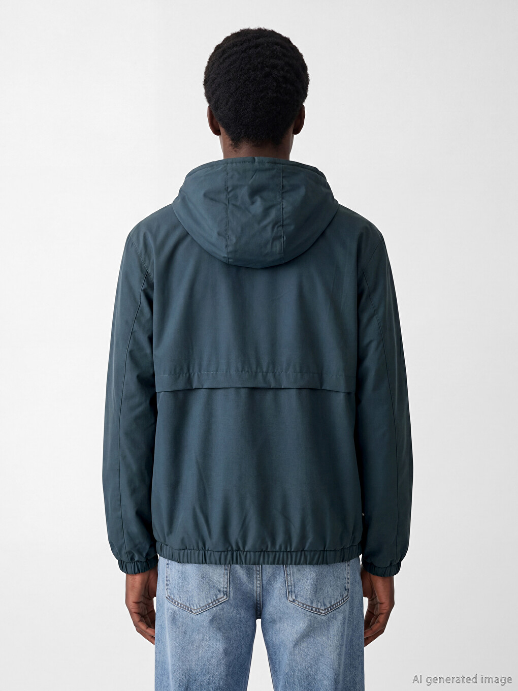 Man Navy Raincoat-4