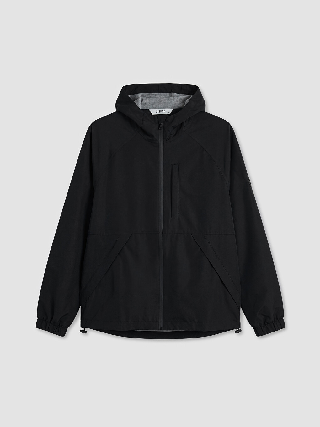 Siyah Regular Fit Kapüşonlu Erkek Yağmurluk-3