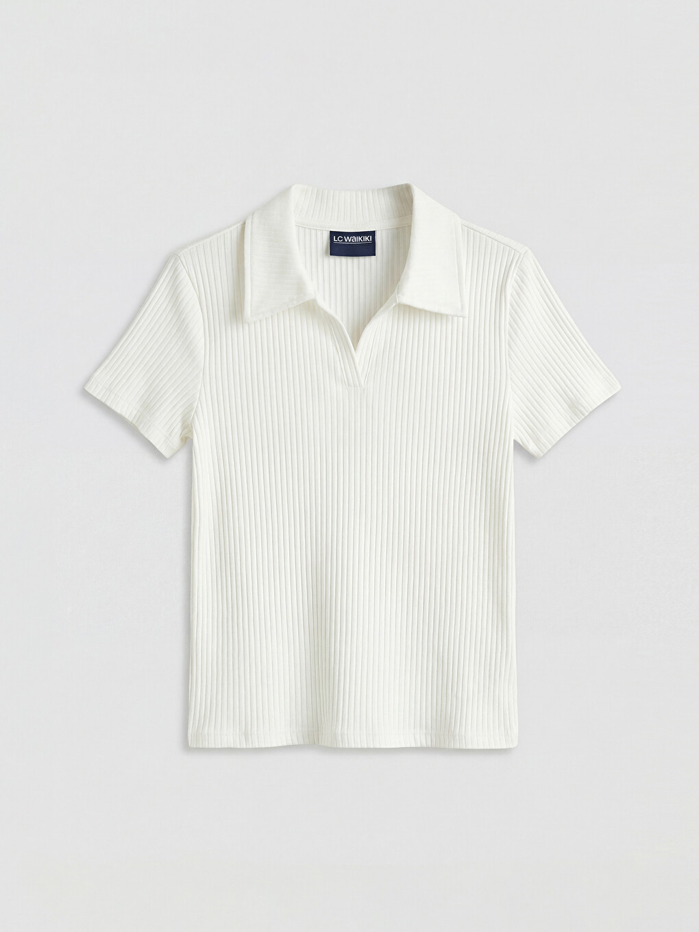 Rebrasta Majica S Polo Kragnom Za Djevojčice