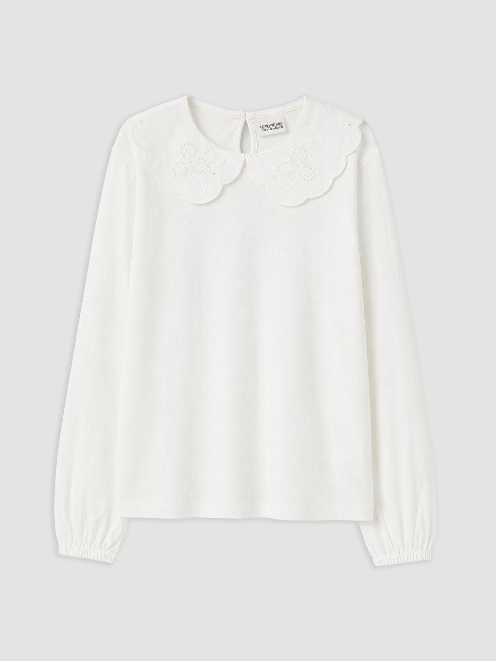 Peter Pan Collar Embroidered Girls' T-shirt