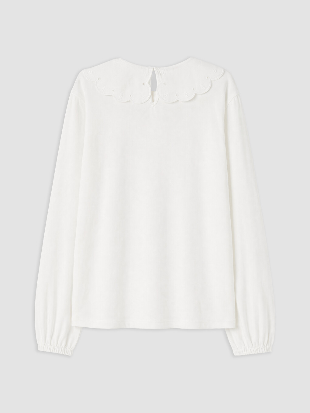 Peter Pan Collar Embroidered Girls' T-shirt-1