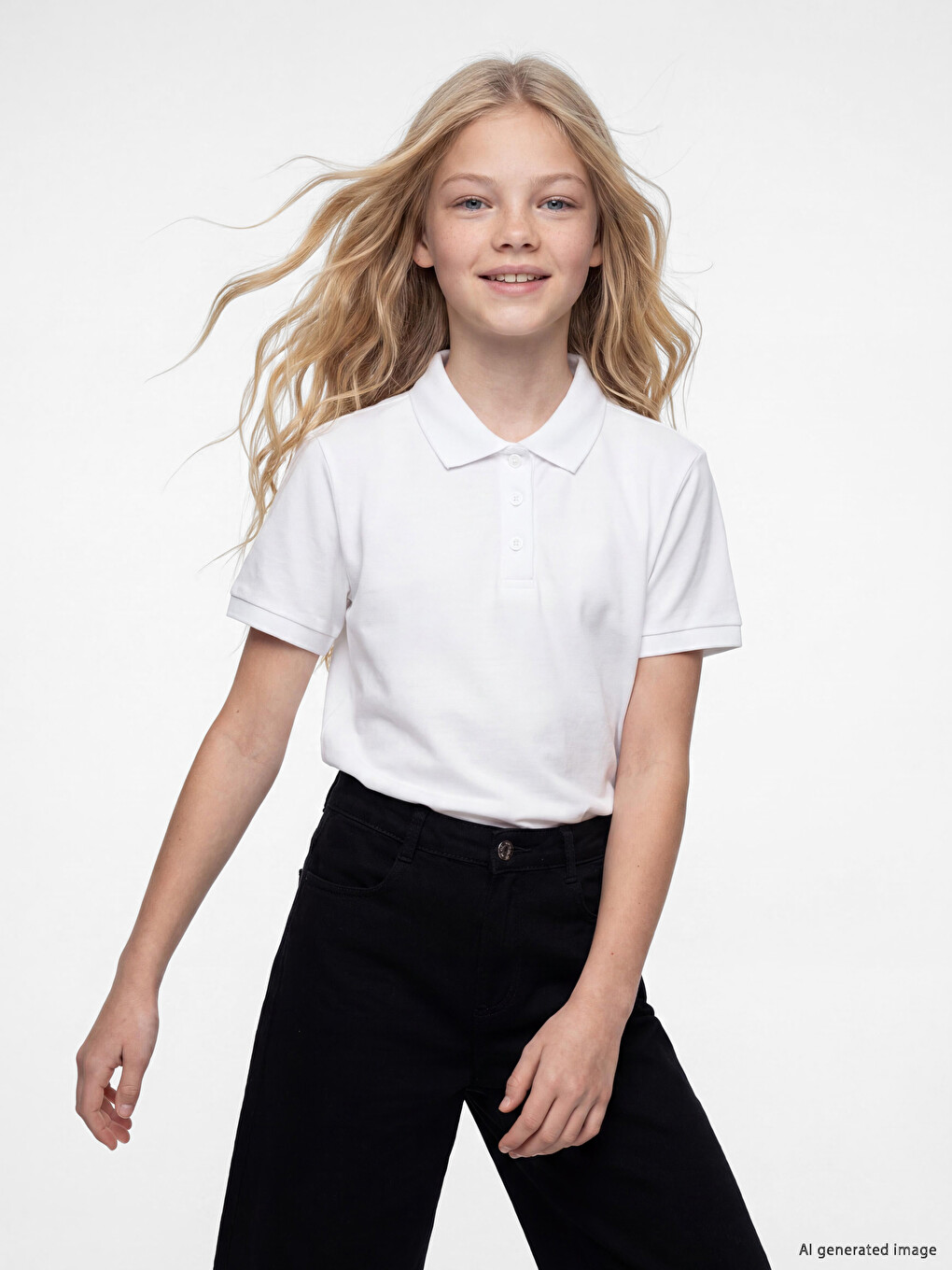  Polo Collar Girls' 2 Pack Pique T-Shirt