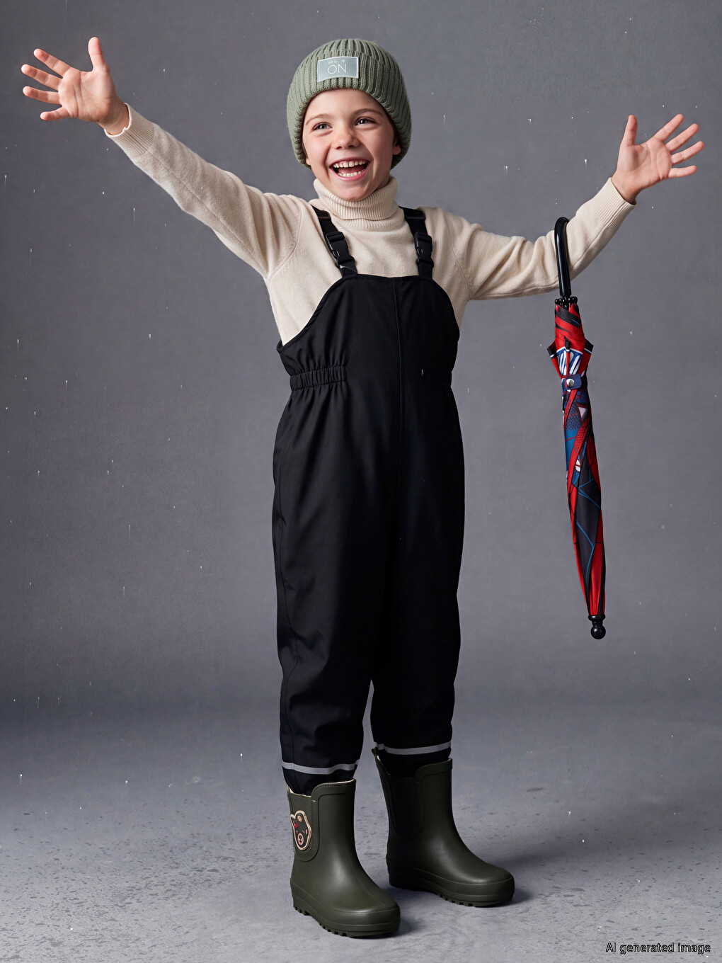 Adjustable Strappy Boys' Raincoat Overall