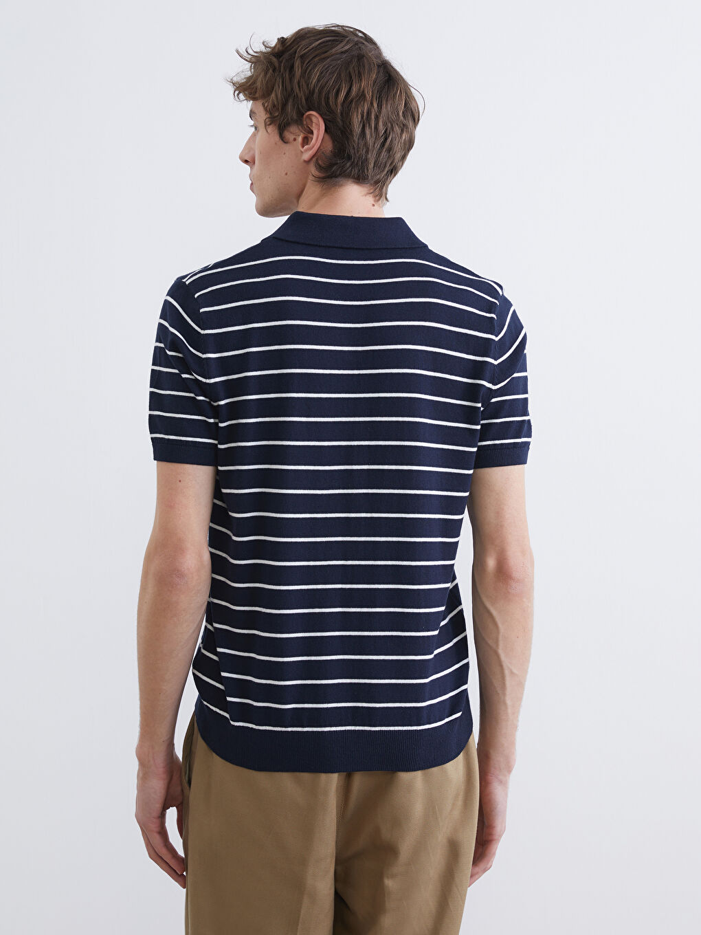 Мужчины Синий Свитер-4