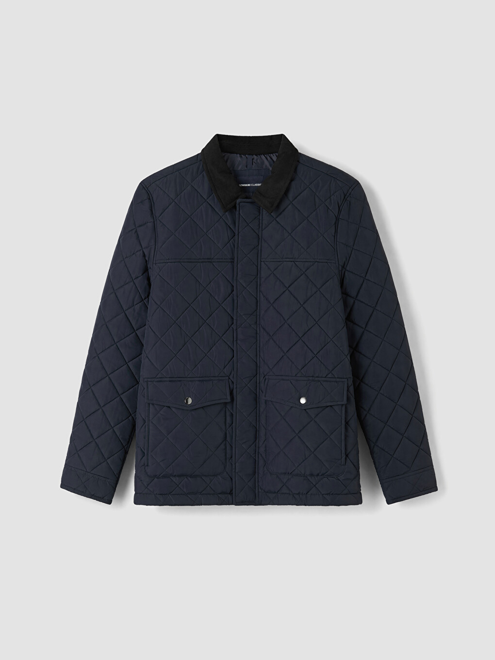 Lacivert Regular Fit Kadife Yaka Erkek Şişme Mont-4
