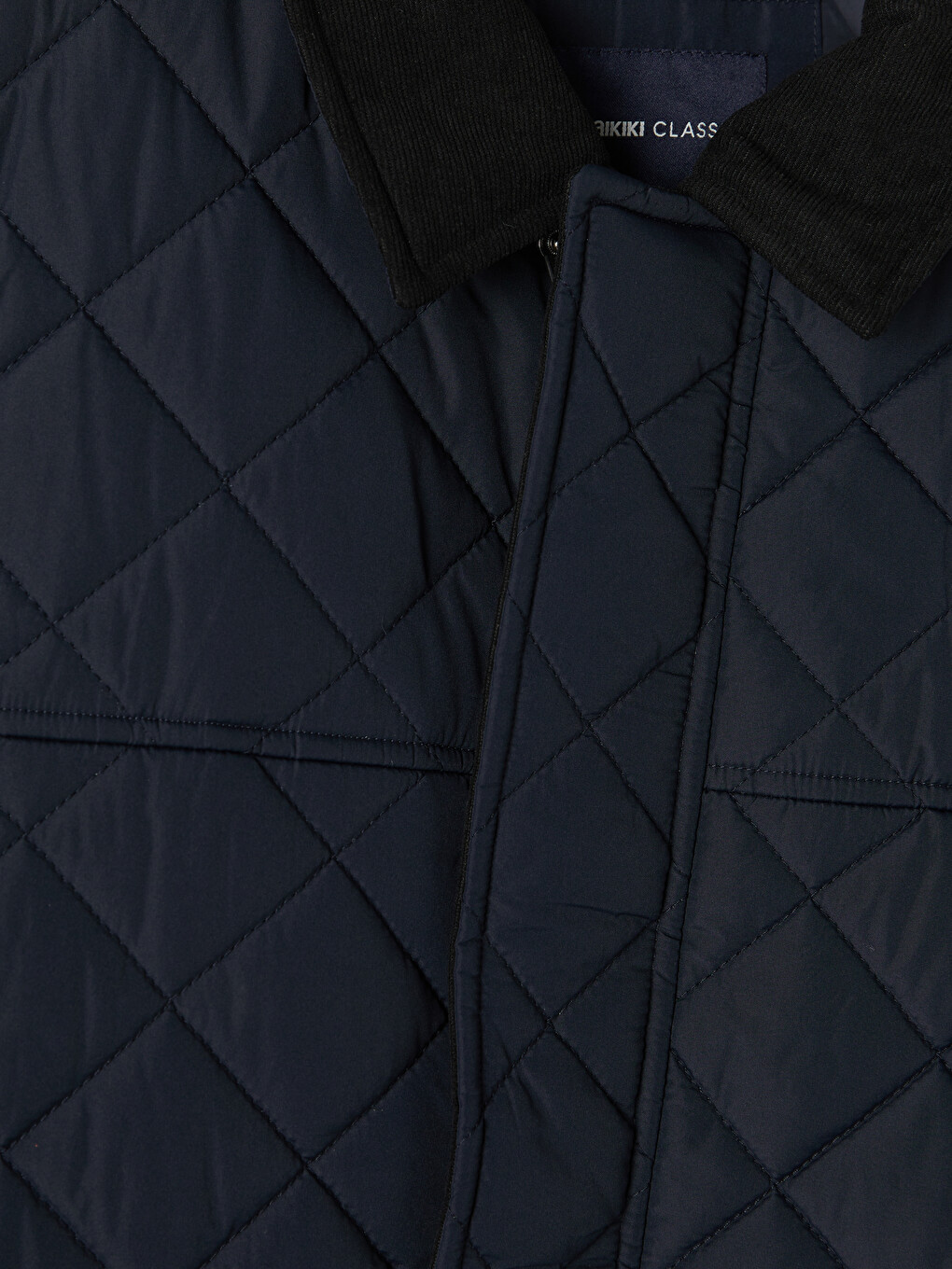 Lacivert Regular Fit Kadife Yaka Erkek Şişme Mont-5