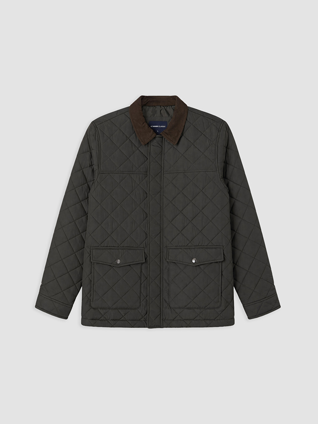 Haki Regular Fit Kadife Yaka Erkek Şişme Mont-4