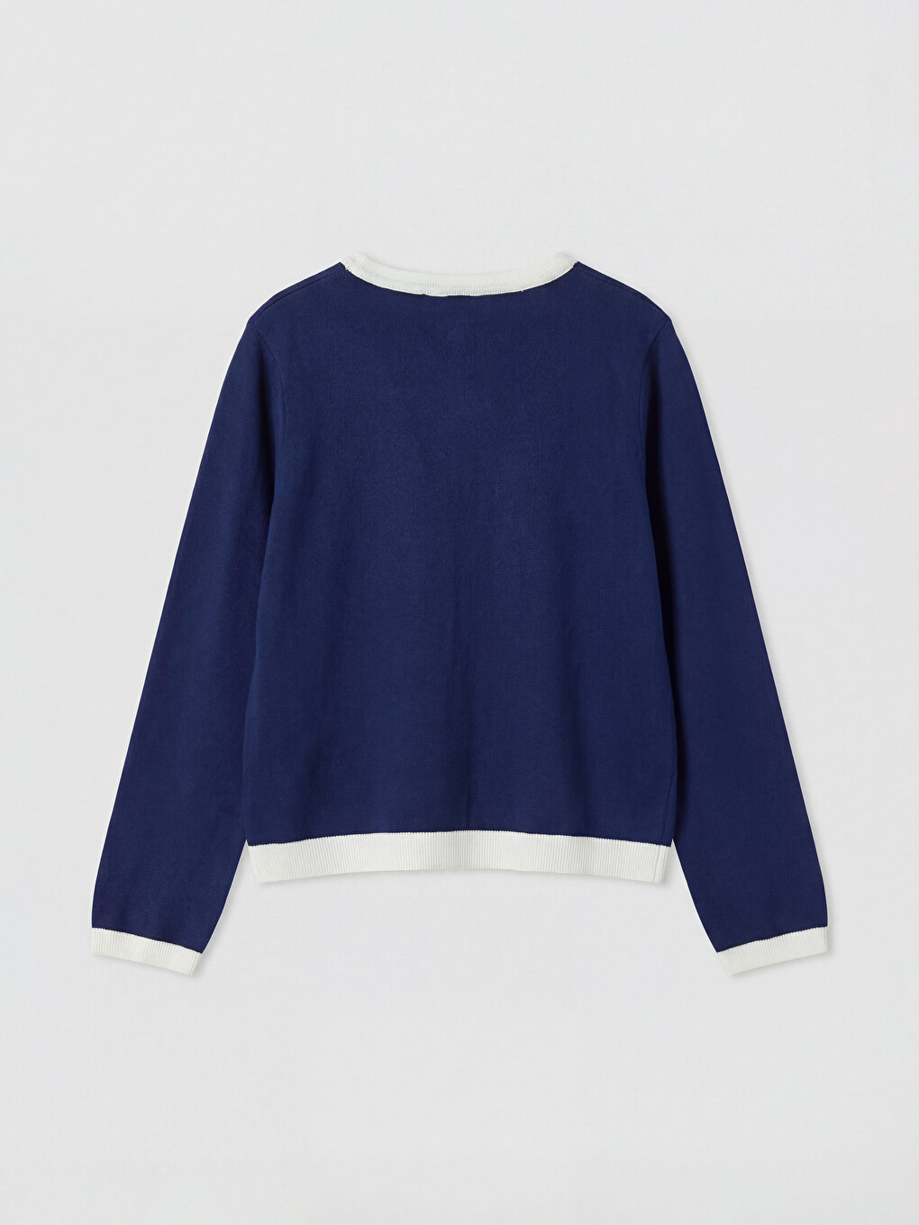 Cardigan Tricotat Cu Guler Rotund Pentru Fete-1