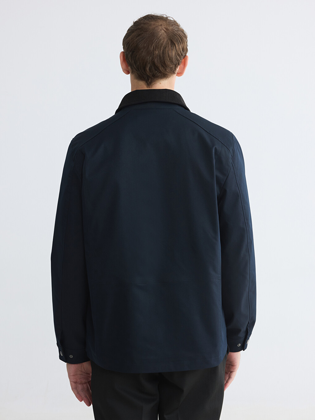 Lacivert Regular Fit Kadife Yaka Erkek Ceket-4