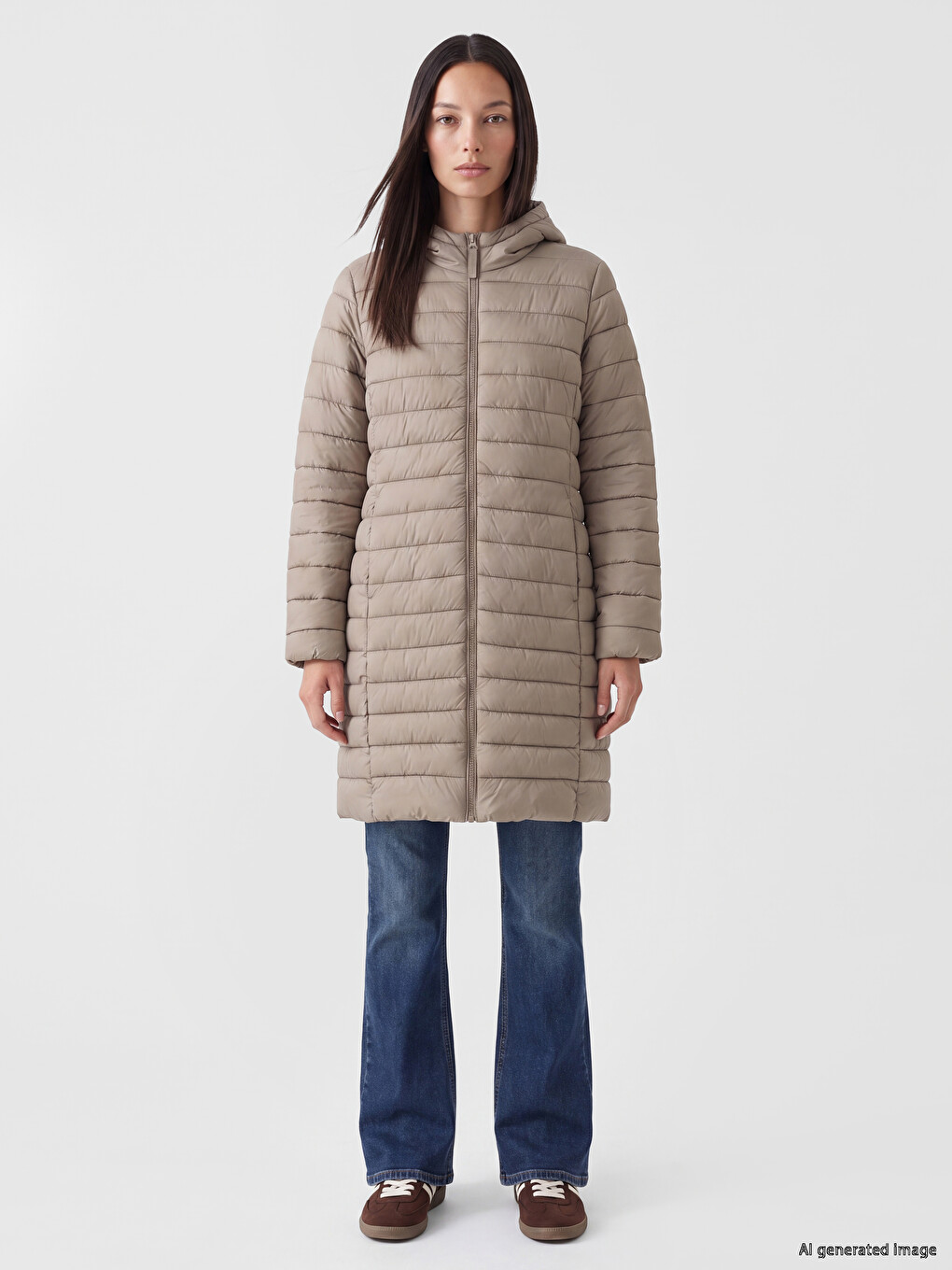 Manteau Bouffant Femme À Capuche-1