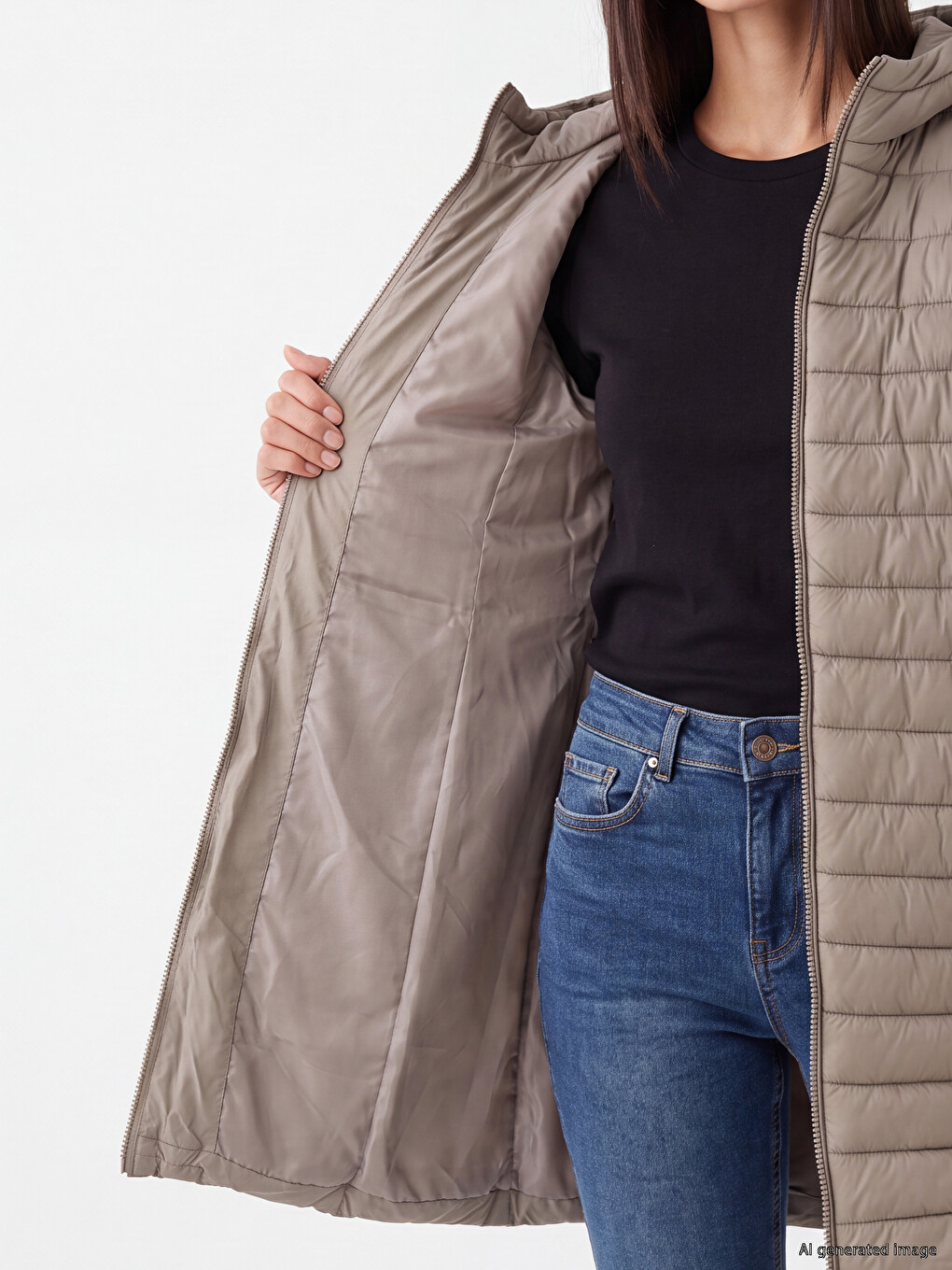 Manteau Bouffant Femme À Capuche-3