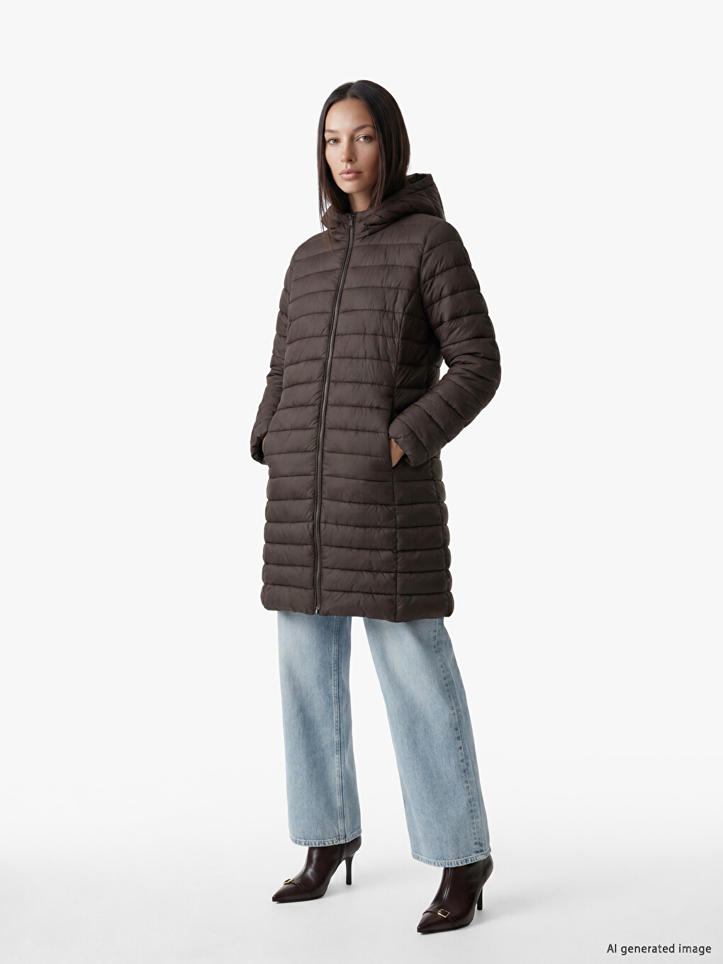 Hooded Women's Puffer Coat-1