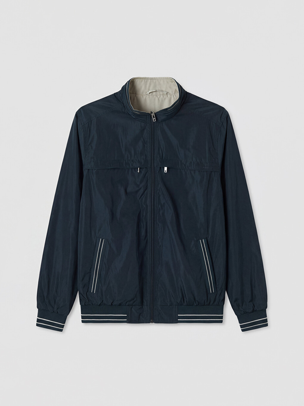 Regular Fit Mock Neck Men's Coat-6