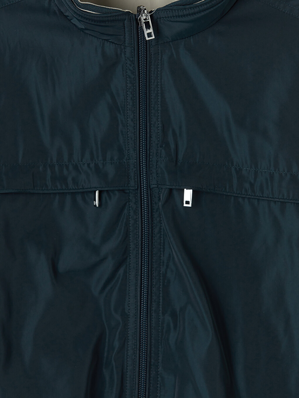Regular Fit Mock Neck Men's Coat-9