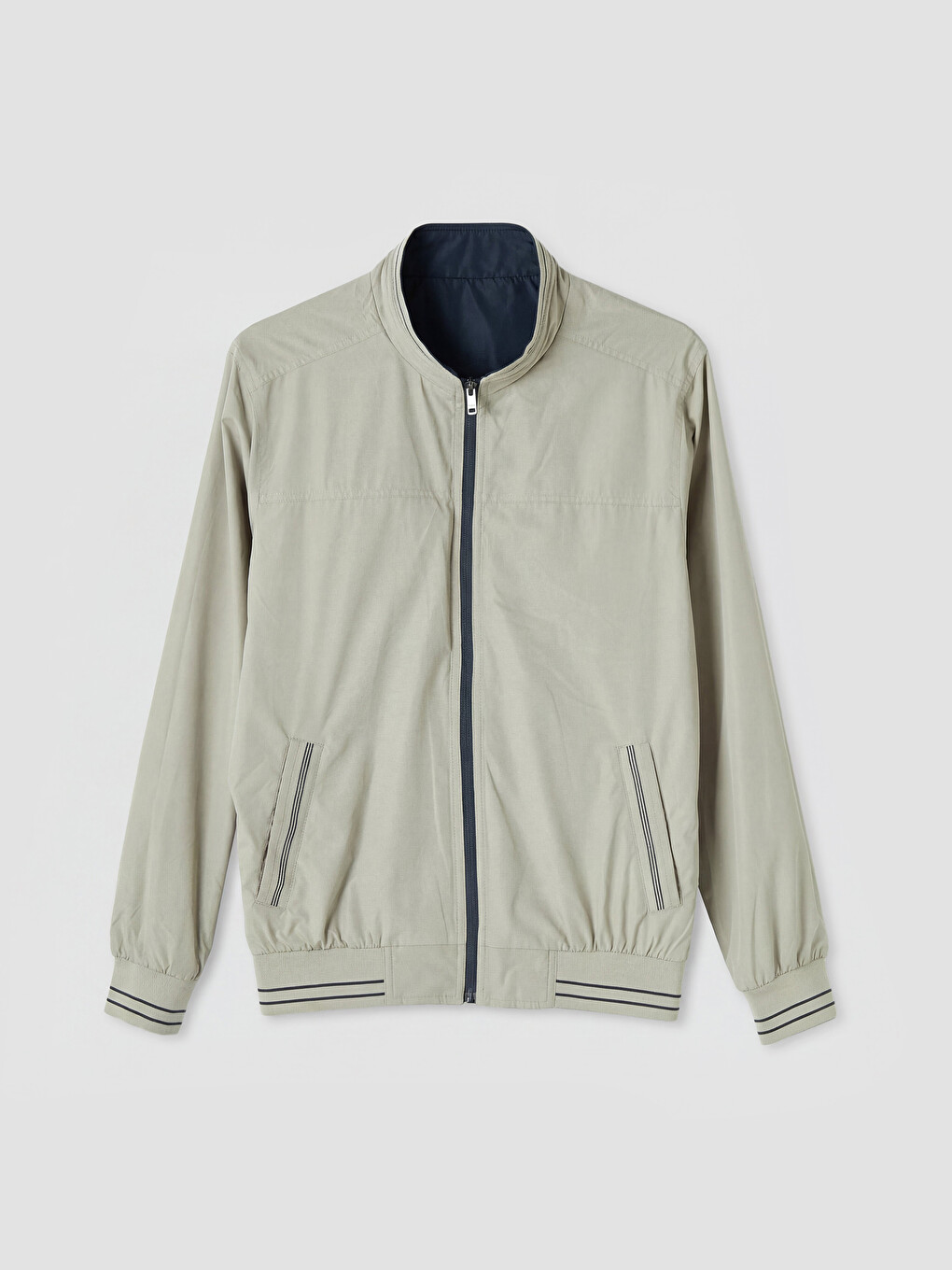 Regular Fit Mock Neck Men's Coat-10