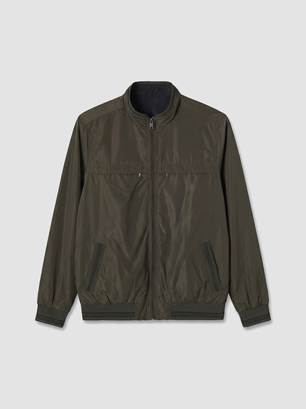 Regular Fit Mock Neck Men's Coat-5