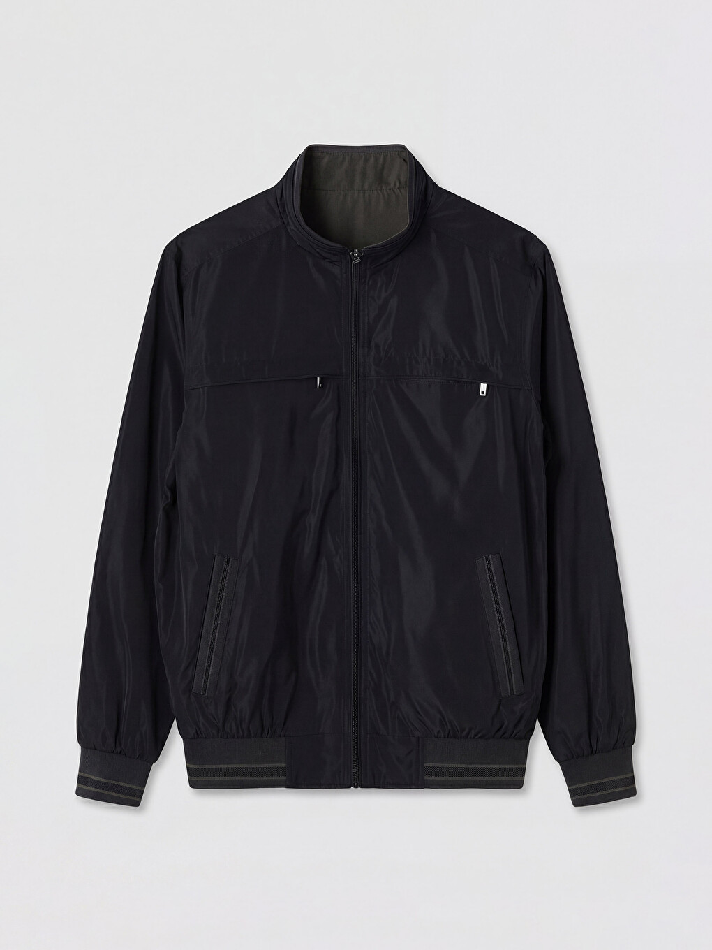 Regular Fit Mock Neck Men's Coat-4
