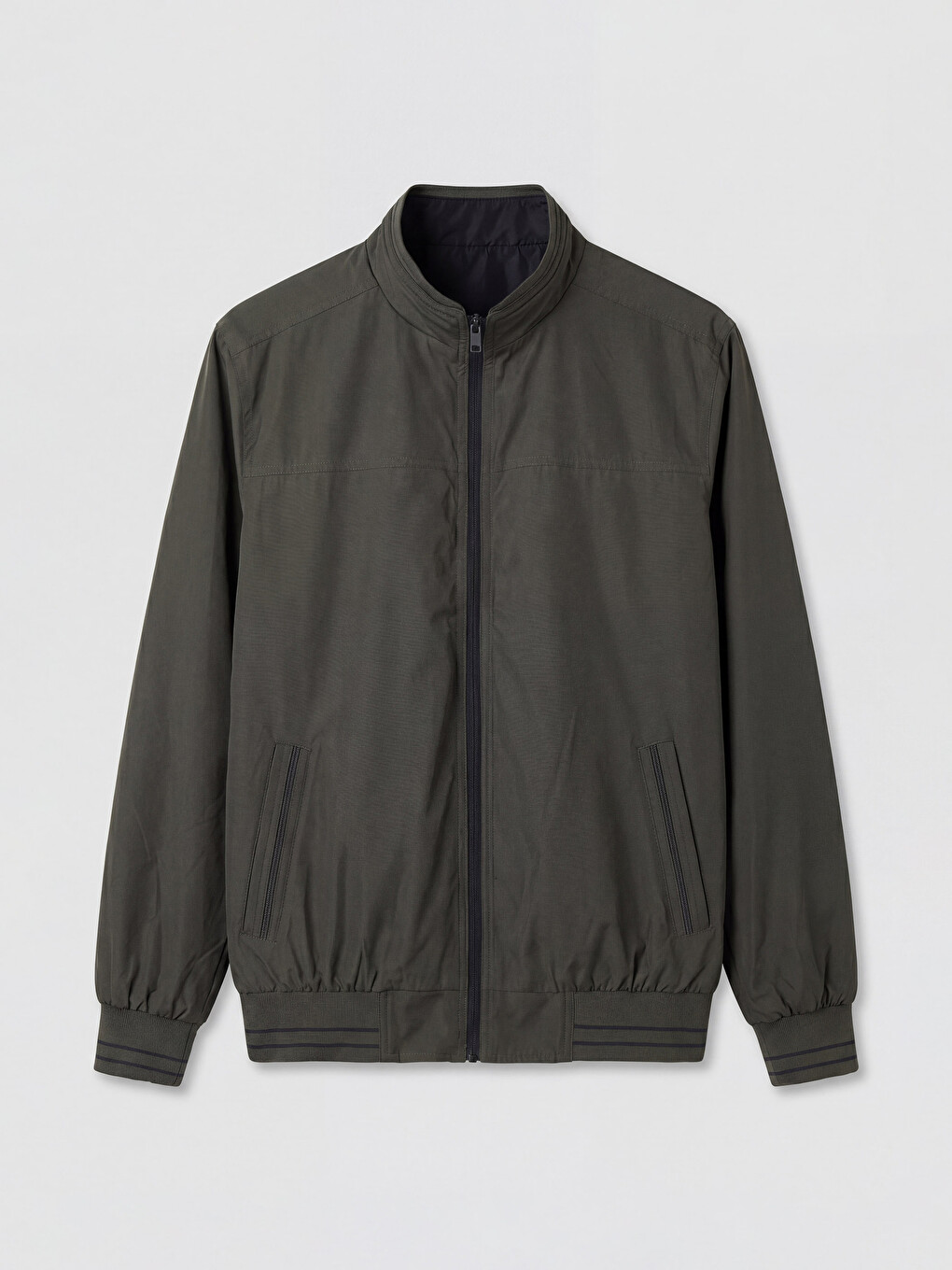 Regular Fit Mock Neck Men's Coat-6