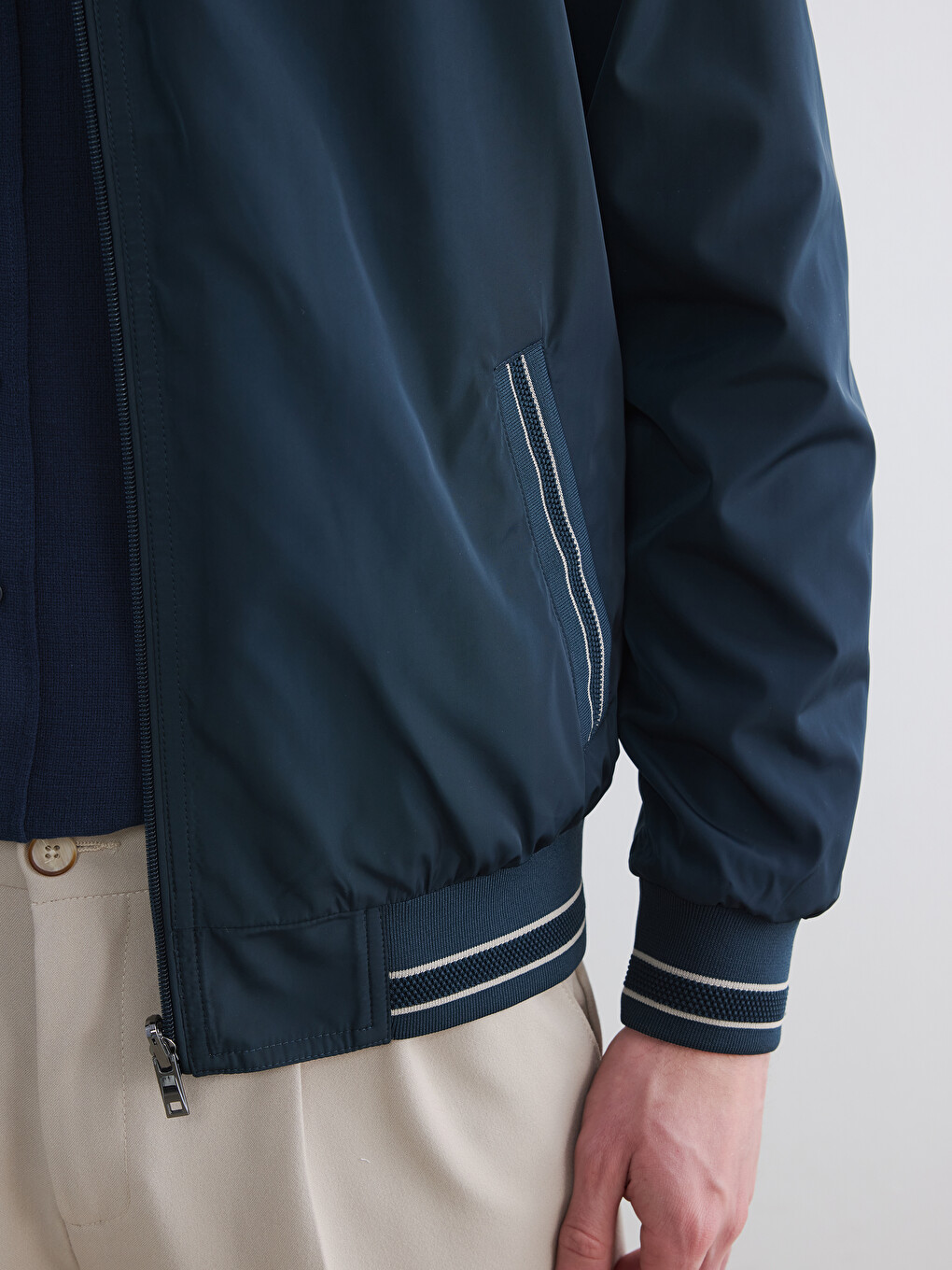 Regular Fit Mock Neck Men's Coat-3