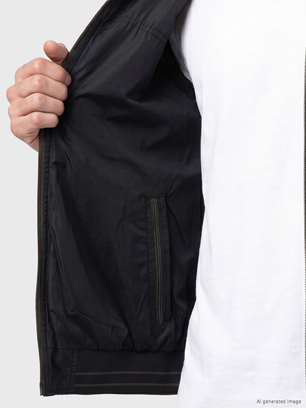 Regular Fit Mock Neck Men's Coat-3