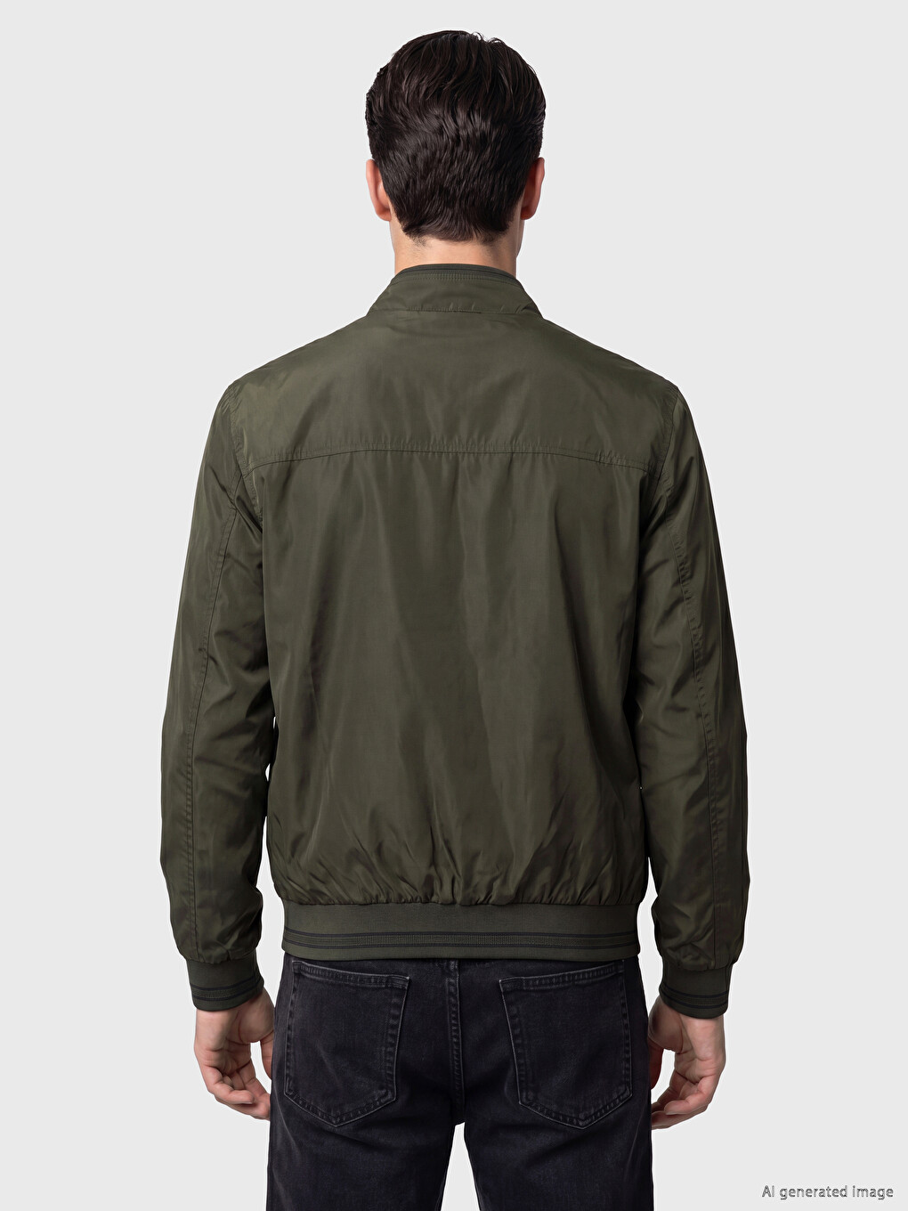 Regular Fit Mock Neck Men's Coat-4