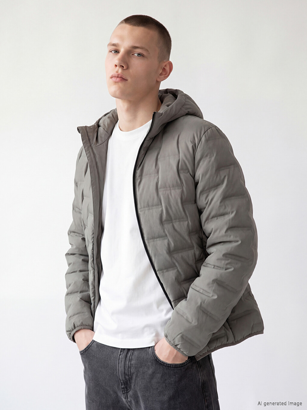 Slim Fit Hooded Men's Coat