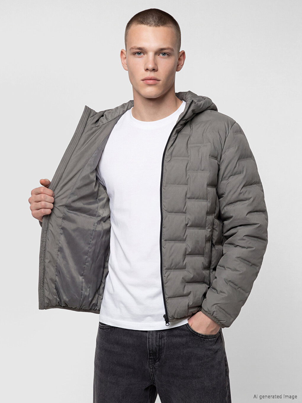 Slim Fit Hooded Men's Coat-2
