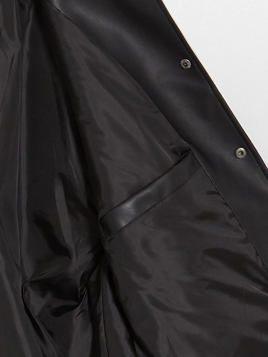 Relax Fit Baseball Collar Men's Faux Leather Coat-7