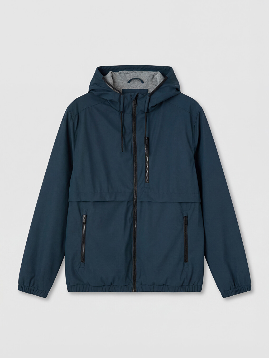 Lacivert Regular Fit Kapüşonlu Erkek Yağmurluk-5