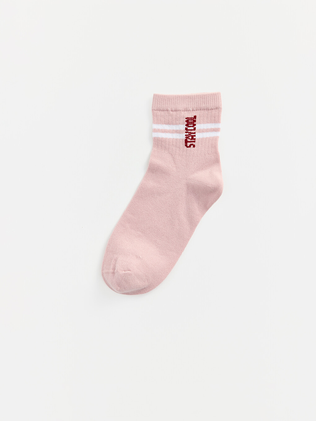 Pembe Çizgili Kız Çocuk Soket Çorap 5'li-1