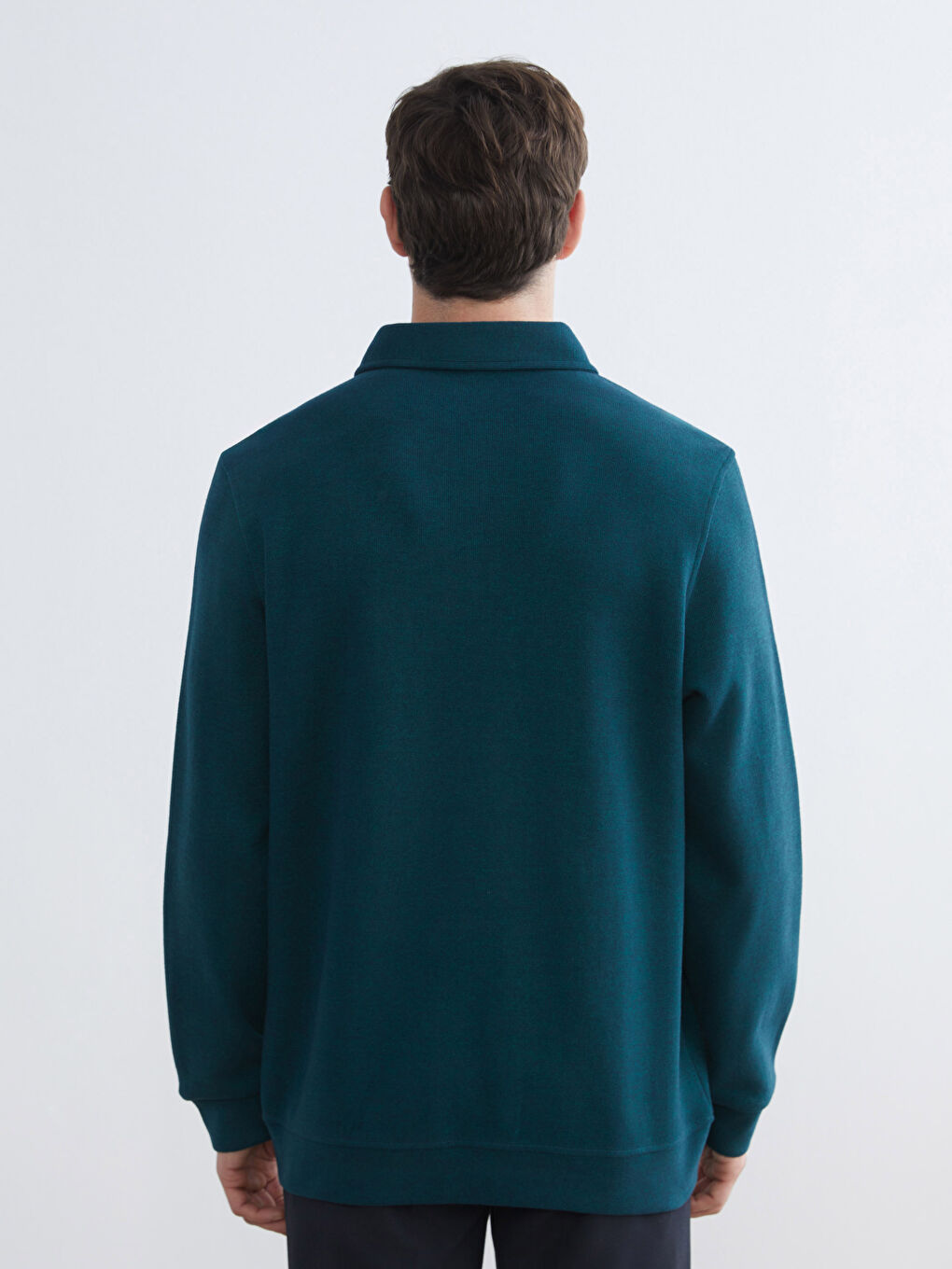 Petrol Polo Yaka Erkek Sweatshirt-3