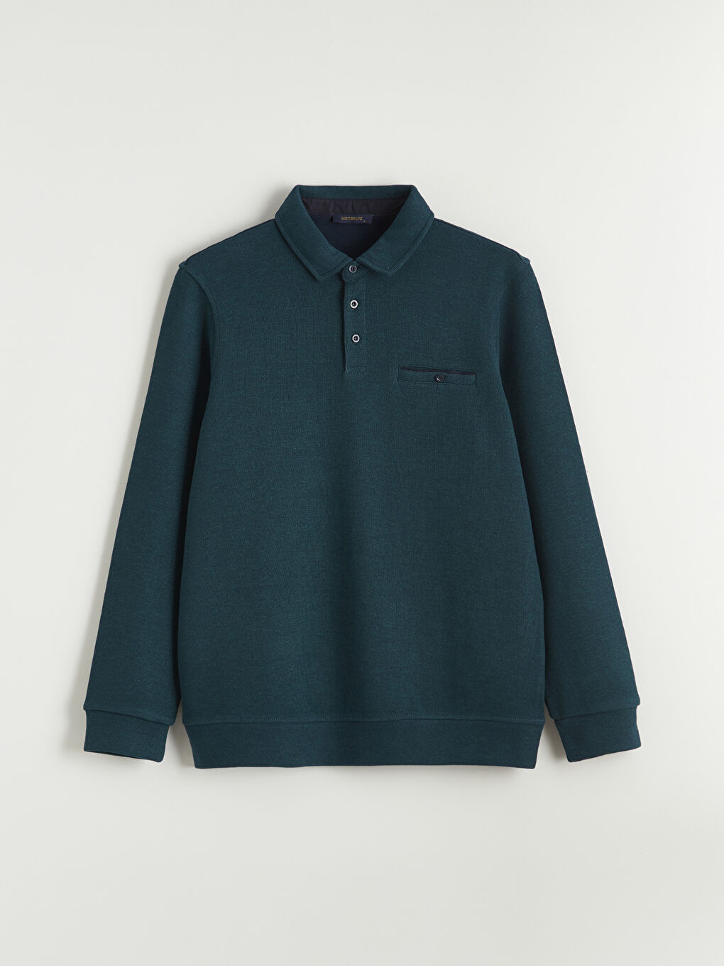 Petrol Polo Yaka Erkek Sweatshirt-4