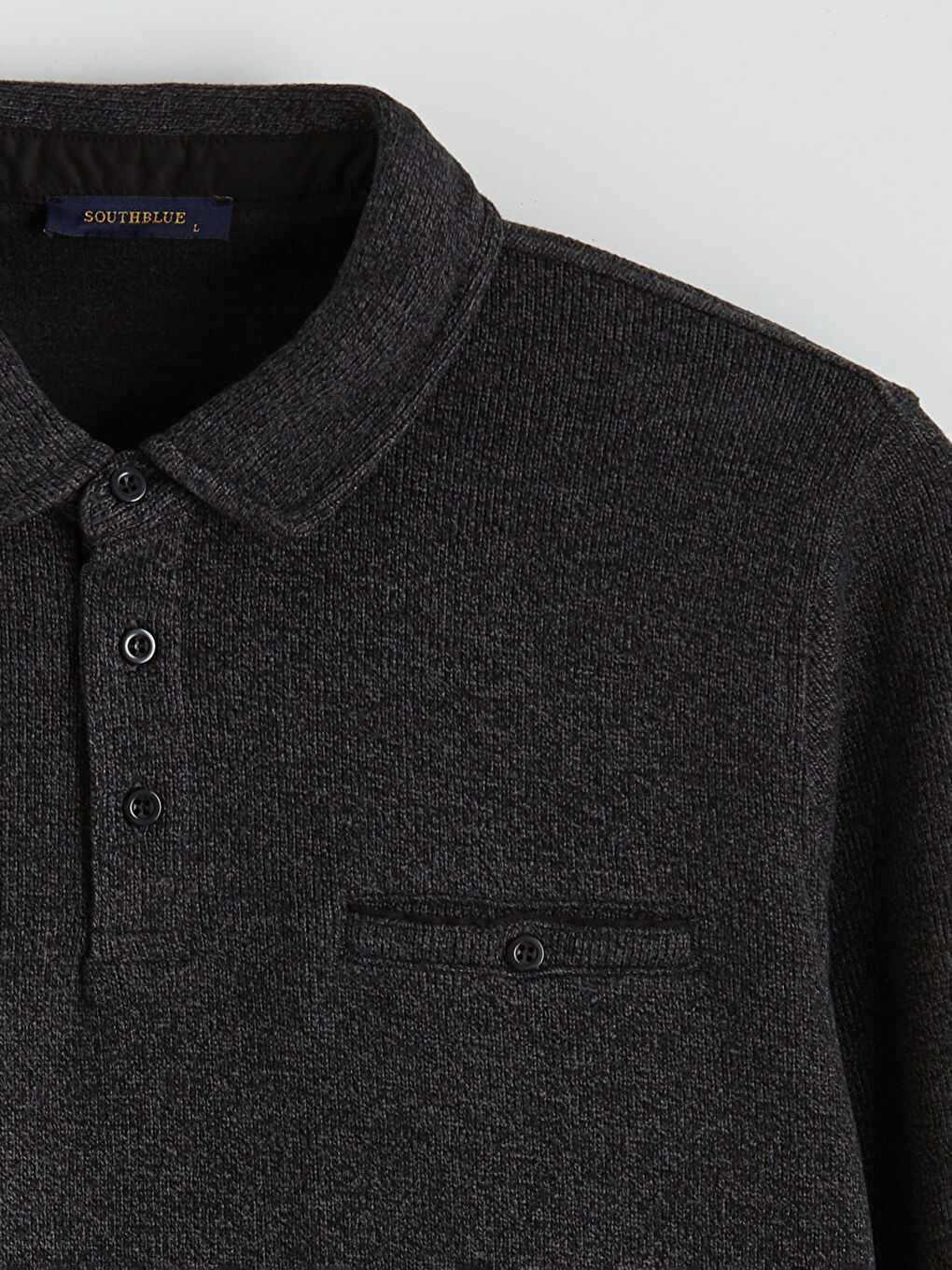 Antrasit Polo Yaka Erkek Sweatshirt-5