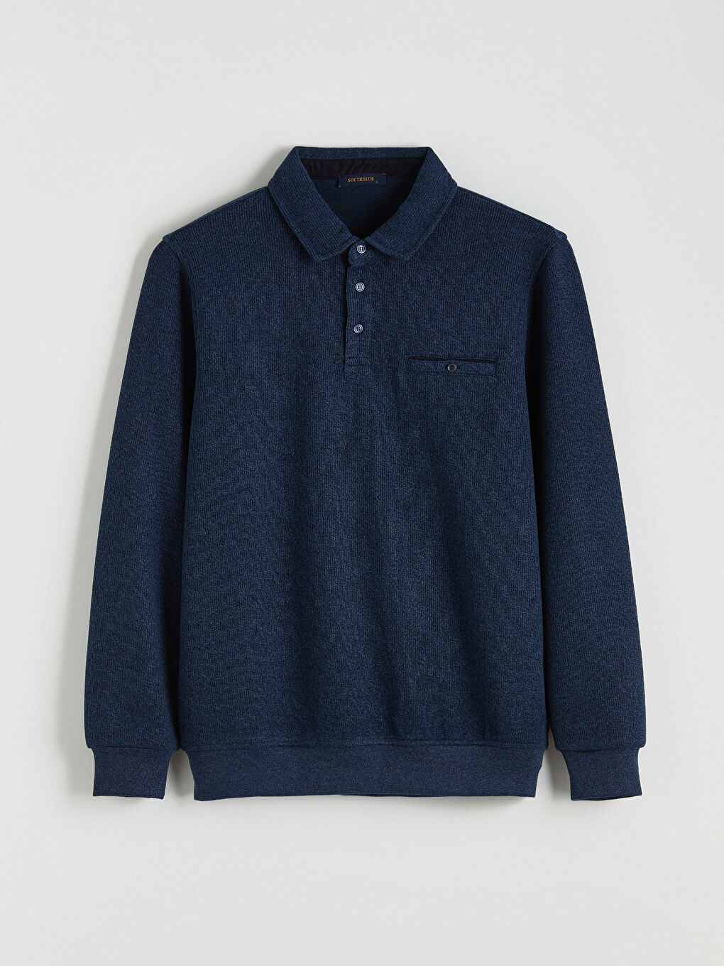 Mavi Polo Yaka Erkek Sweatshirt-4