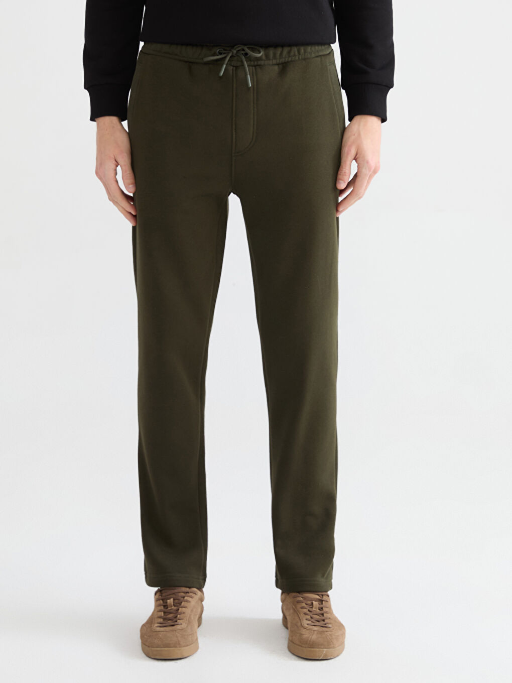 Haki Standart Kalıp Erkek Kalın Eşofman Altı-1