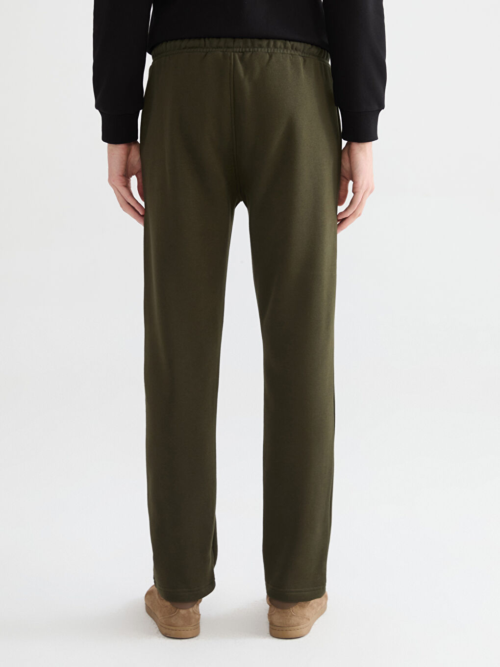 Haki Standart Kalıp Erkek Kalın Eşofman Altı-3