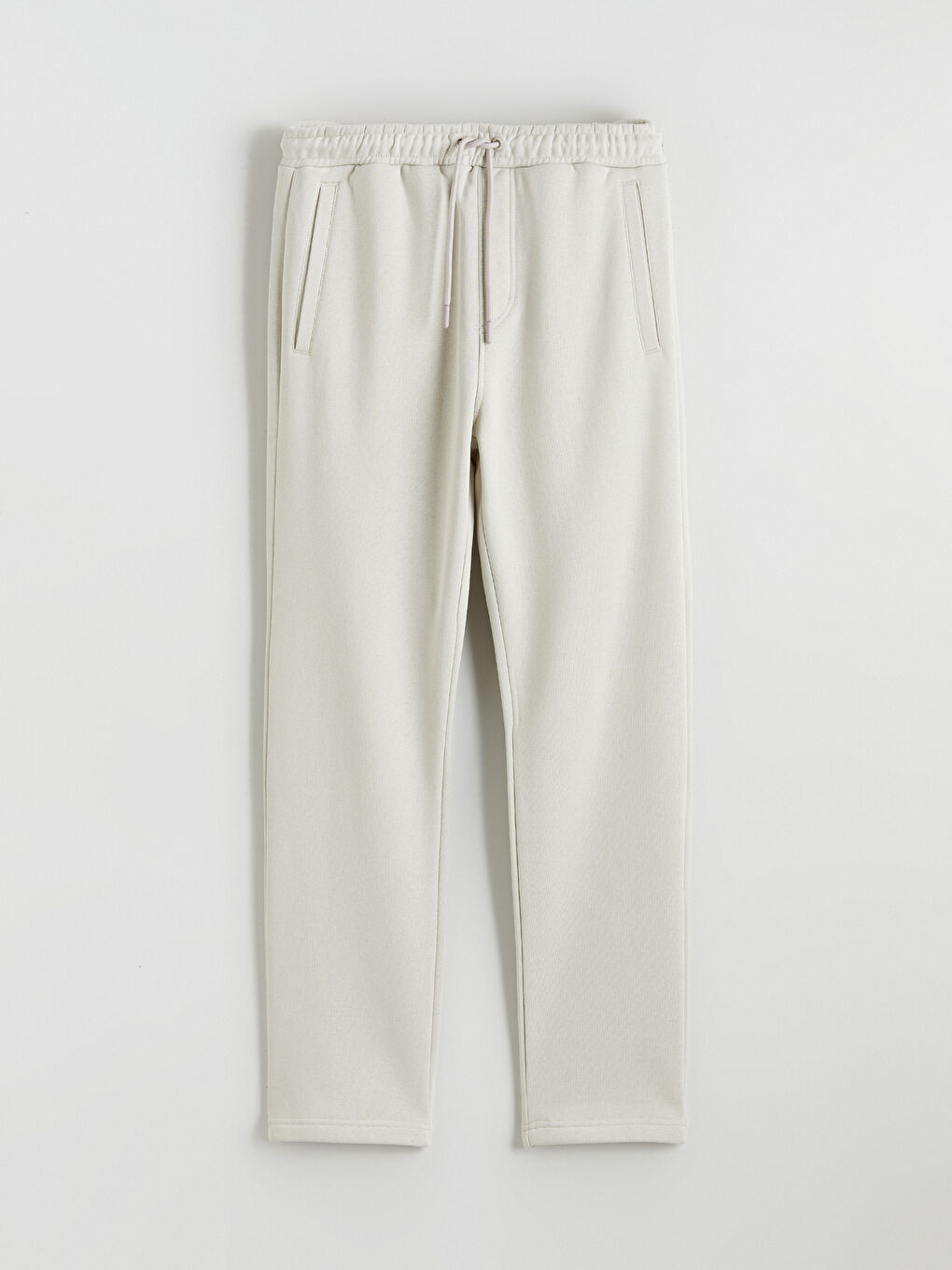 Bej Standart Kalıp Erkek Kalın Eşofman Altı